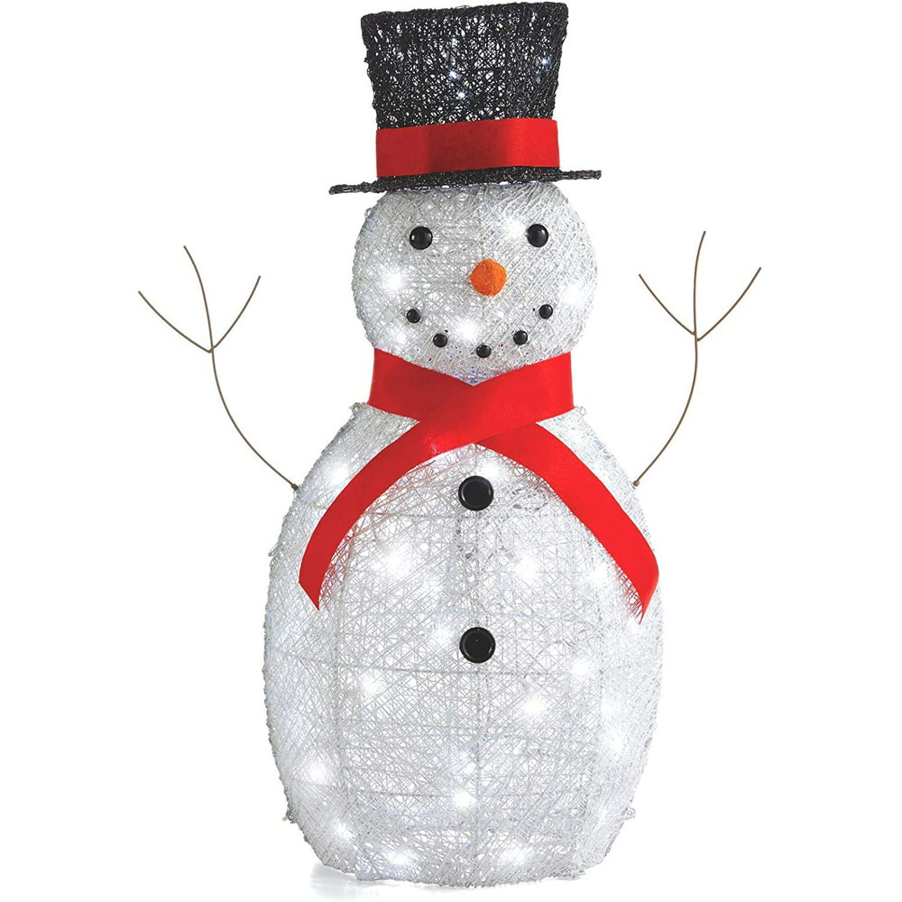 Noma 3 Ft Pre Lit Led Light Up Snowman With Top Hat Outdoor