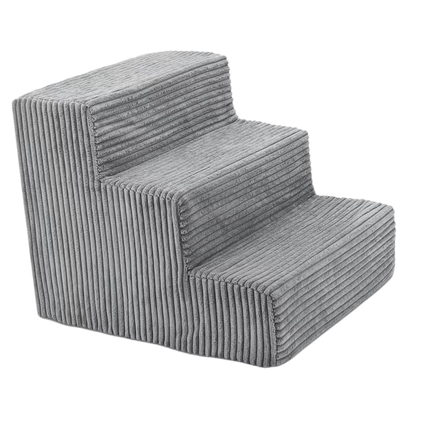 Escaleras con rampa para perros de 3 escalones, cómoda y resistente escalera portátil para perros, rampa para mascotas para silla, uso al aire libre, Grande