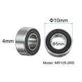 thumbnail image 2 of 30 Packs MR105-2RS Deep Groove Ball Bearings 5x10x4mm Chrome Steel Miniature Bearing Double Sealed, P6 (ABEC 3), 2 of 6