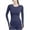 Blue, variant on Khunlpohl Long Sleeve Shirts for Womens Round Neck Slim Going out Pullover Tops Solid Color Casual Fall Winter Outfits