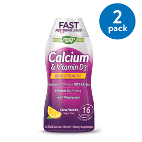Natures Way Calcium Vitamin D3 Liquid Dietary Supplement Citrus 16 Oz