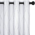 thumbnail image 3 of Deconovo Silver Printed Blackout Curtains - 2 Panels, Wave Dots Pattern, Grommet Top, 52"x63", Thermal Insulated Drapes for Bedroom & Living Room, Silver Gray, 3 of 10