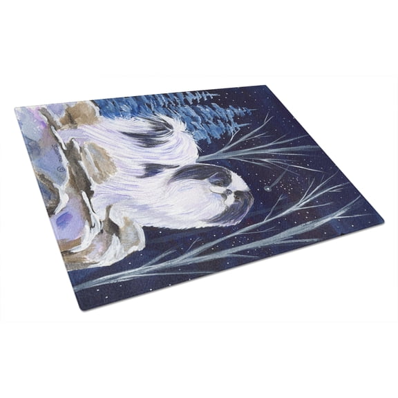 Caroline's Treasures Starry Night Japanese Chin Glass Cutting Board Large