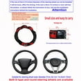 thumbnail image 4 of 1 crystal carbon fiber embroidered leather automotive steering wheel cover without inner rim for 14.5-15 inchcar accessories, 4 of 9