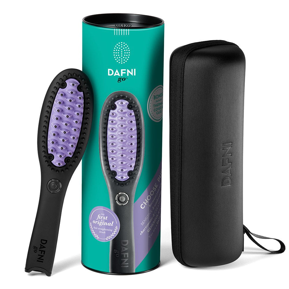 DAFNI go Hair Straightening Ceramic Brush (Purple) - Walmart.com