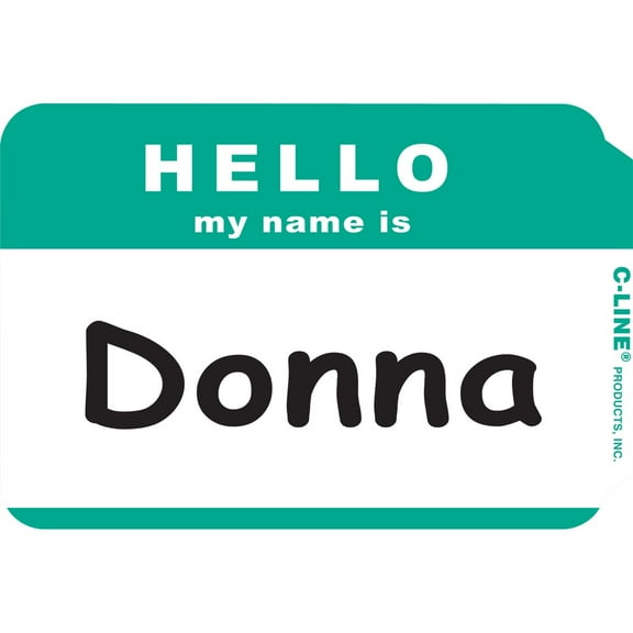 C-Line, CLI92233, Hello My Name Is Adhesive Name Badges, 100 / Box, Green