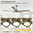 thumbnail image 5 of 60 Inch Ceiling Fan with Light and Remote Control, 5 Solid Wood Blades, 6-Speed Quiet Reversible Motor, 5 of 9