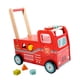 thumbnail image 4 of Carrito de madera para bebé, carrito de compras para sentarse y pararse con ruedas, cochecito de aprendizaje, juguete de empujar y tirar para bebés de, 4 of 9