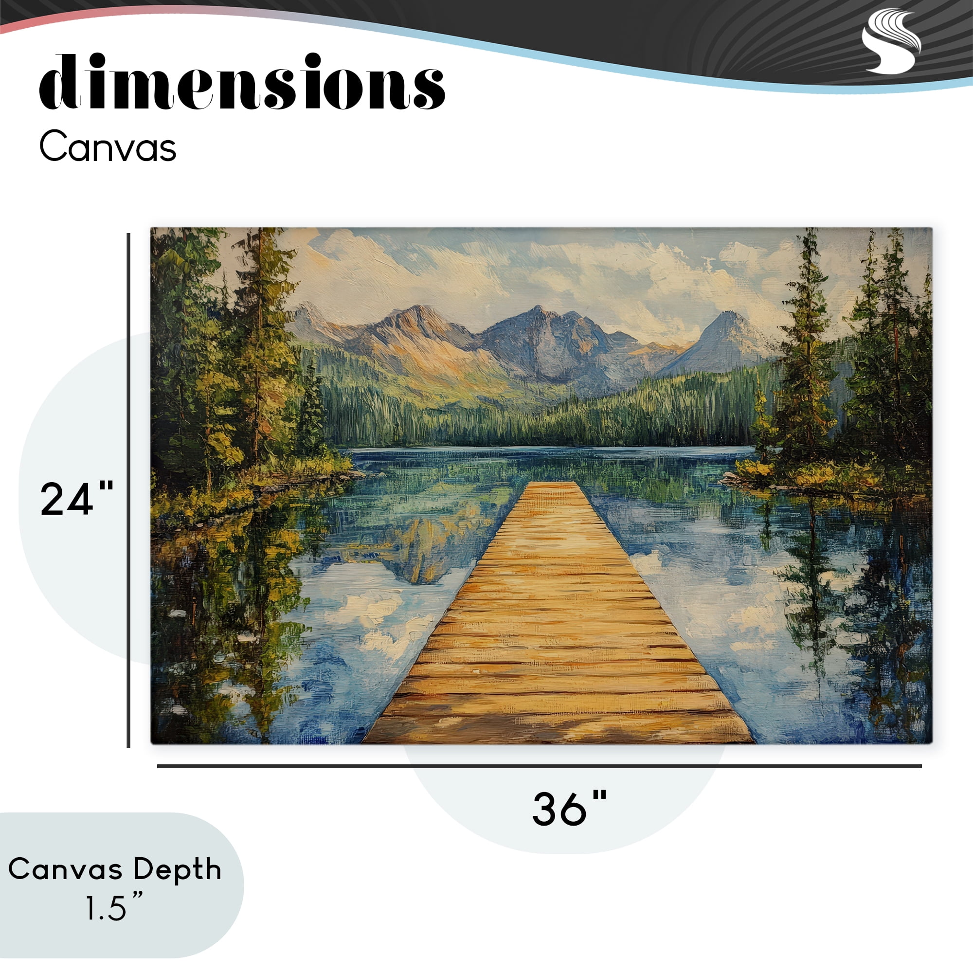 Stupell Industries Dock in The Mountains Canvas Wall Art, design by Petal Prints Design