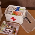 thumbnail image 2 of stanreset Household First Aid Box Multiple-layer Indoor Outdoor Portable Bandage Prep Pads Storage Organizer Case, L, 2 of 9