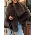 thumbnail image 6 of Women'S Faux Fur Coat Faux Fur Jacket Long Sleeve Lapel Winter Jackets Parka Short Coat Coffee XS, 6 of 8