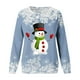 thumbnail image 5 of Pntutb Mujer Otoño e Invierno Casual Navidad Muñeco de nieve Impreso Cuello redondo Manga larga Jersey Blusa Sudadera tops Pntutb Pntutb-3887, 5 of 6