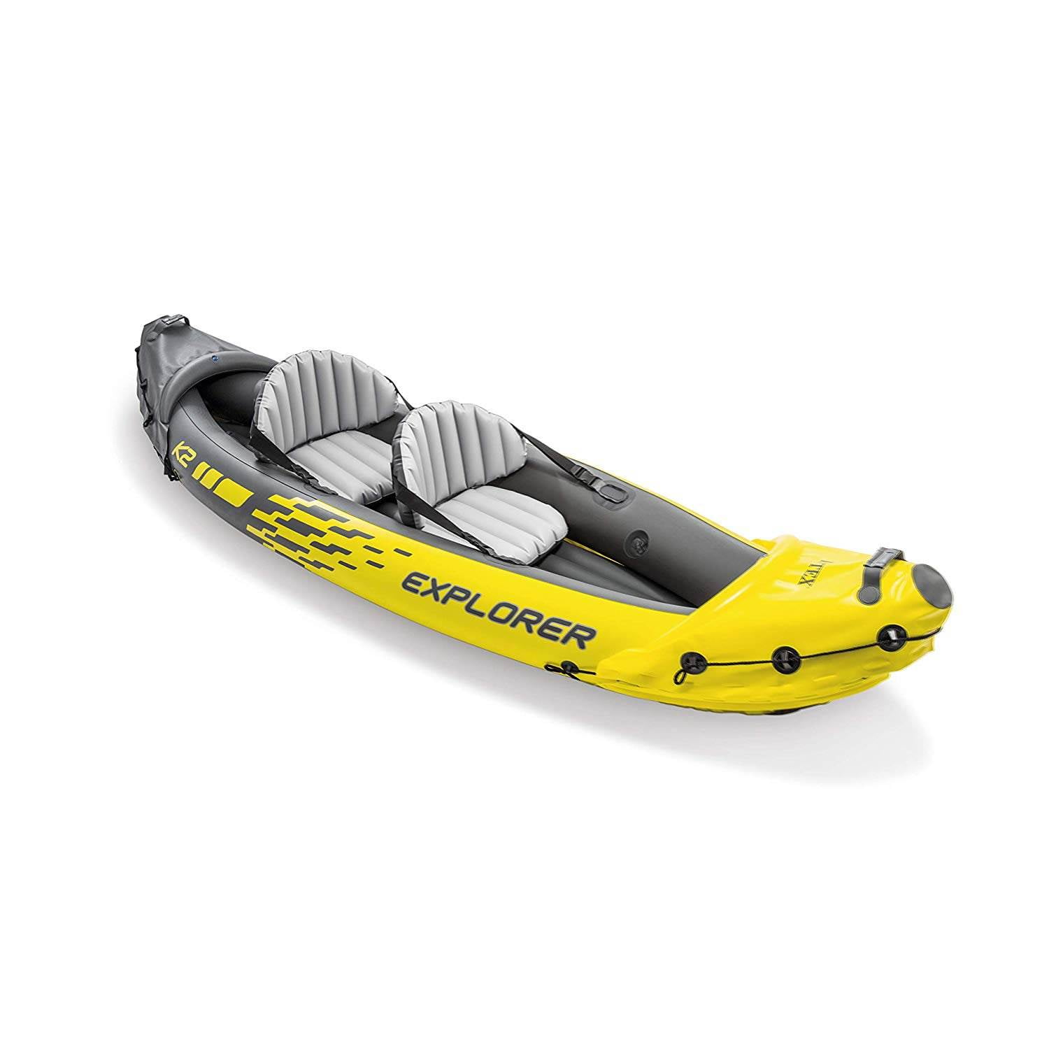 Intex 68307EP Explorer K2 2 Person Inflatable Kayak Set & Air Pump, Yellow