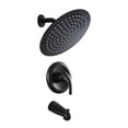 thumbnail image 1 of Kichae 10-in Rainfall Round Shower Faucet Matte Black Round Rain Fixed Shower Head 1.8-GPM (6.8-LPM), 1 of 8
