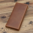 thumbnail image 2 of LAATIKUI Men's Wallet Crazy Horse Leather Long Wallet Bifold Genuine Leather Retro Wallet, 2 of 12