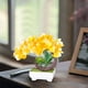 thumbnail image 1 of Planta artificial en maceta | Simulación Ramo de flores con jarrón - Decoración floral de mesa de salón interior | 20x21x15 cm, Material plástico | 1 ud, Rosa/Amarillo, 1 of 6