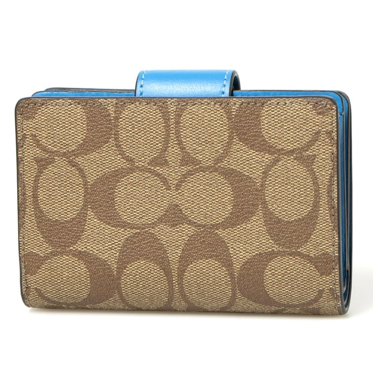 Medium corner zip wallet in signature leather sale