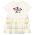 thumbnail image 3 of Inktastic My Grandma and Grandpa Love Me with Hearts Girls Baby Dress, 3 of 5