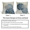 thumbnail image 6 of Dark Light Blue Pillow Covers 20x20 Dahlia Flower White Gray Elegant Colored Throw Pillows Farmhouse Outdoor Decor for Home Living Room Sofa Bed Modern Floral Linen Square Cushion Case, Set of 2, 6 of 6