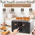 thumbnail image 4 of SEEDEEM tostador de 4 rebanadas, tostador de acero inoxidable y control táctil, visualización LCD, 6 tipos de pan, 7 ajustes de sombra, ranuras de 1.5 pulgadas de ancho,, 4 of 5