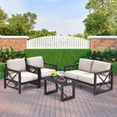 thumbnail image 2 of Costway 2PCS Patio Rocking Chairs Sofa W/6"  Thick Cushions Armrest Garden Beige, 2 of 6