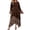 Coffee, variant on Mengpipi Women’s Plus Size Dresses Fall Spring Long Sleeve Crew Neck Loose Fit Color Block Leopard Print Asymmetric Hem Casual Maxi Dress 1X-5X