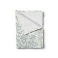 thumbnail image 2 of Floral Soft Flannel Fleece Throw Blanket, Flower Orchids Bohemian Style Vintage Petals Vines Pattern French Country Style, Cozy Plush for Indoor and Outdoor Use, 70" x 90", Blue White, by Ambesonne, 2 of 6