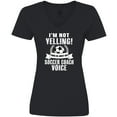 thumbnail image 3 of Inktastic I'm Not Yelling this is my Soccer Coach Voice Women's V-Neck T-Shirt, 3 of 5