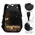 thumbnail image 3 of Pofeuu Gold Glittering Stars Print Storage Laptop Backpack with USB Charging Port[Water Resistant] College Computer Bookbag Fits, 3 of 7