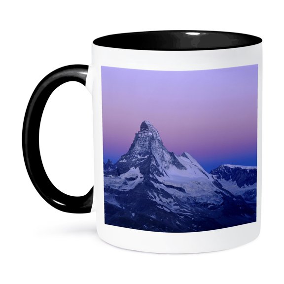 3dRose, Matterhorn, Mountains, Swiss Alps, Switzerland - EU29 RNU0034 - Rolf Nussbaumer, 11oz Two-Tone Black Mug
