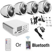 1000W Bluetooth Motorcycle Stereo 4 Speaker Audio MP3 System AUX USB SD FM Radio