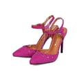 thumbnail image 5 of New Women Toi et Moi Pane-01 Faux Suede Pointy Toe d'Orsay Ankle Strap Stiletto, 5 of 5