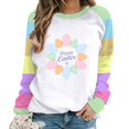 thumbnail image 2 of FAIWAD Chandail de Pâques pour Femmes Manches Longues Col Rond Tunique Hauts Graphique de Pâques chandail Blouse, 2 of 5