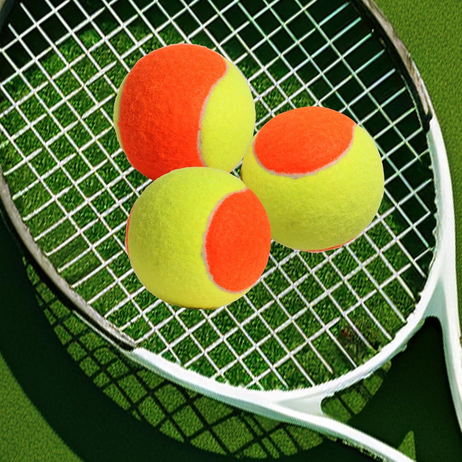 12/18/24/30/40 Pack Tennis Balls for Kids 25%-50% Low Compression Stage Tennis Ball for Beginners Youth Kids Training Practicing with Mesh Bag Easy to Transport