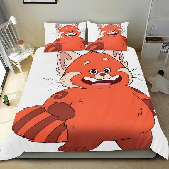 Turning Red Themed Bed Sheet Set Three Piece Set 53x79 Inches Comfortable And Skin Friendly Unique Design Creating A Star Studded Night