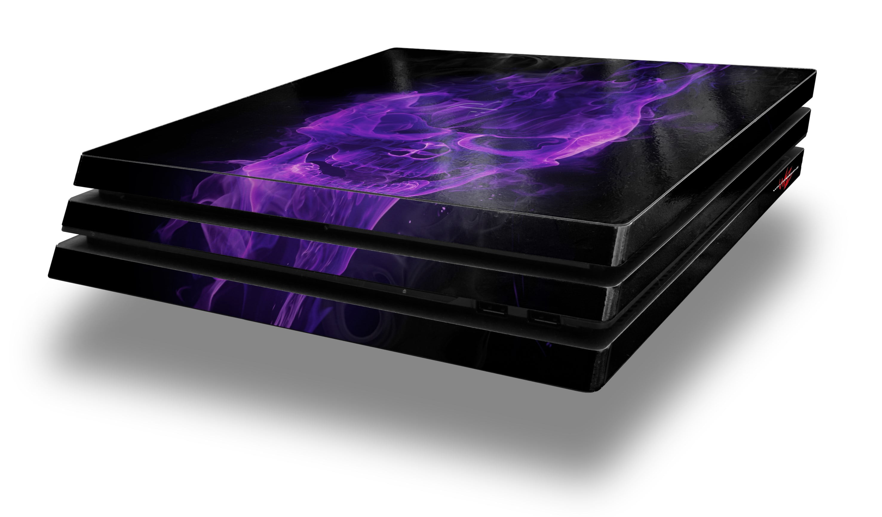 WraptorSkinz PS4 Pro Skin Wrap Flaming Fire Skull Purple Decal Style
