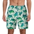 thumbnail image 3 of Uemuo Green Sea Turtle Pattern Mens Swim Trunks Quick Dry Board Shorts with Mesh Lining, Stretch Beach Shorts Quick Dry No-Chafing Board Shorts-X-Large, 3 of 9