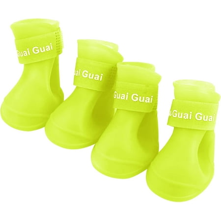 Puppy Boots Shoes Snowproof Water Shoes Winter Rainproof Pet Dog Proof Pet Supplies Dog Wheelchair Accessories (Yellow  L)