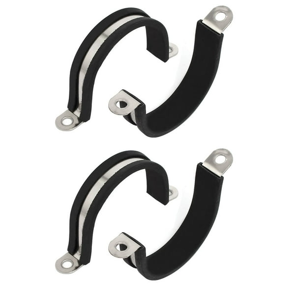 40mm Dia Rubber Lined U Shaped 304 Stainless Steel Pipe Clip Hose Clamp