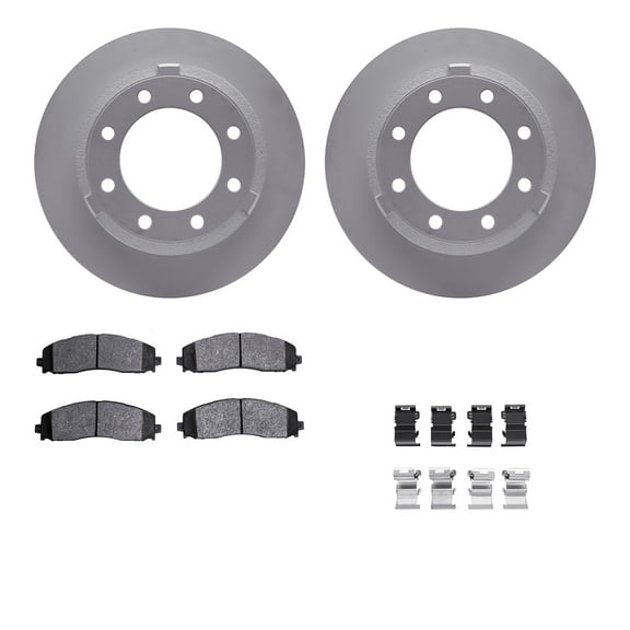 Dynamic Friction Company Rear Geospec Brake Rotors with Ultimate Duty Performance Brake Pads includes Hardware 4412-54075
