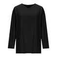 thumbnail image 4 of Htigea Womens Oversized Long Sleeve Tops Cotton V-Neck Shirts Casual Loose Fit Tunic Tee Fall Basic Pullover Tshirts Black S, 4 of 8