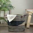 thumbnail image 2 of Northlight Woven Seagrass Basket with Handles - 15" - Beige and Black, 2 of 5