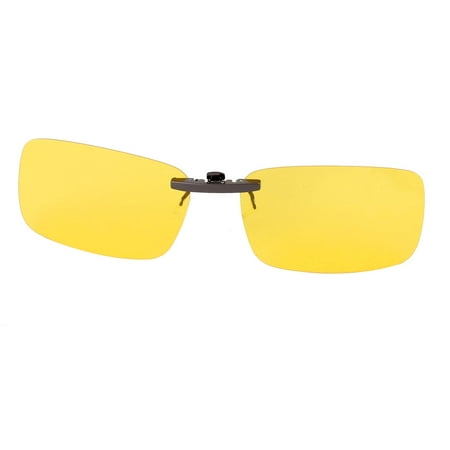 Unisex Hiking Yellow Lens Rimless Clip On Polarized Sunglasses Eyewear