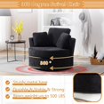 Swivel Chair with Half Moon Storage Ottoman,42'' W Chenille Oversized