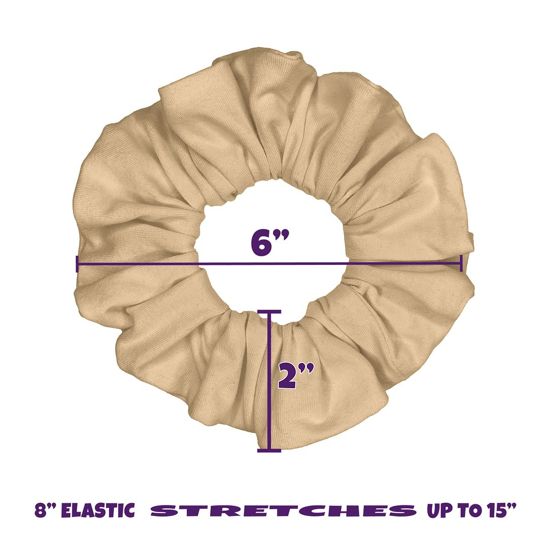 Scrunchies Cotton Knit Standard Size 3-Pack Ponytail Holder Made in USA Scrunchie King Beige