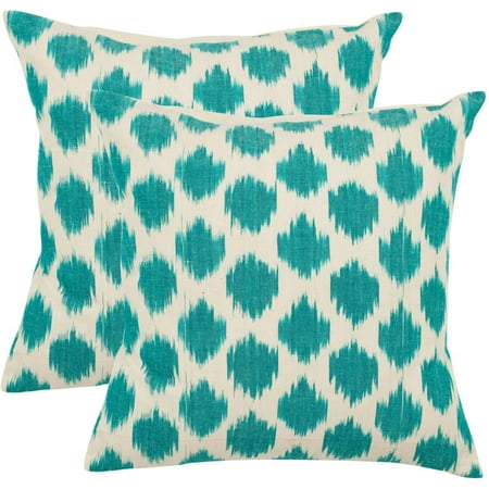 Safavieh Polka Dots Aqua Pillow, Set of 2