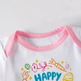 thumbnail image 5 of Conairie Easter Outfits Set For Baby Girl 3 Piece Letter Print Short Sleeve Bodysuit With Headband Shoes Summer Spring Romper Clothes White 0-3 M, 5 of 5
