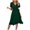 Green, variant on QUYUON Womens Summer Wrap Midi Dress Formal Wedding Guest Dresses V Neck Short Sleeve Beach Sundress Loose Casual Flowy Ruffle Hem Side Tie Knot A-Line Mid-Length Dress Style D-8009 Black S