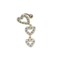 thumbnail image 2 of 3 Blue Cubic Zirconia Studded Hearts Inverse Barbell Dangle 316l Surgical Steel, 2 of 2