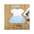 thumbnail image 3 of Honganda Baby Girl Clothes Hairband Set, Birthday Mermaid Elephant Lettering Print Short Sleeve Dress Romper Matching Bow Headband, 3 of 9